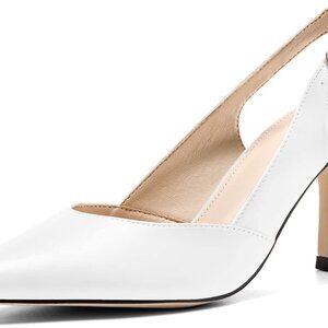 Women's Faux Leather Kitten Heels 8 Black Pump Dress Wedding Party Shoes
